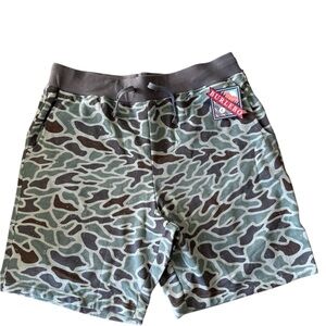 BURLEBO Men's Athletic Camo Shorts - Green and Brown